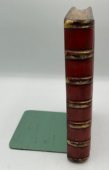Pair of 2 Vintage Borghese Plaster Gilded Book Bookends 7.5” Tall /s