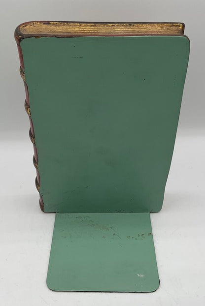 Pair of 2 Vintage Borghese Plaster Gilded Book Bookends 7.5” Tall /s