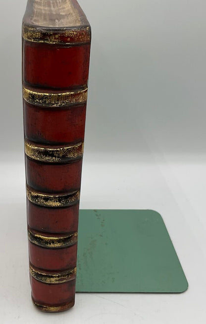 Pair of 2 Vintage Borghese Plaster Gilded Book Bookends 7.5” Tall /s
