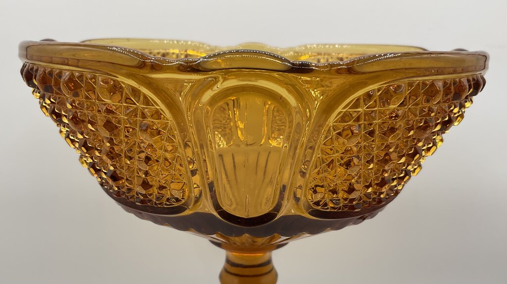 Vintage Amber Glass 7” Footed Compote/Candy Dish /s