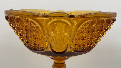 Vintage Amber Glass 7” Footed Compote/Candy Dish /s