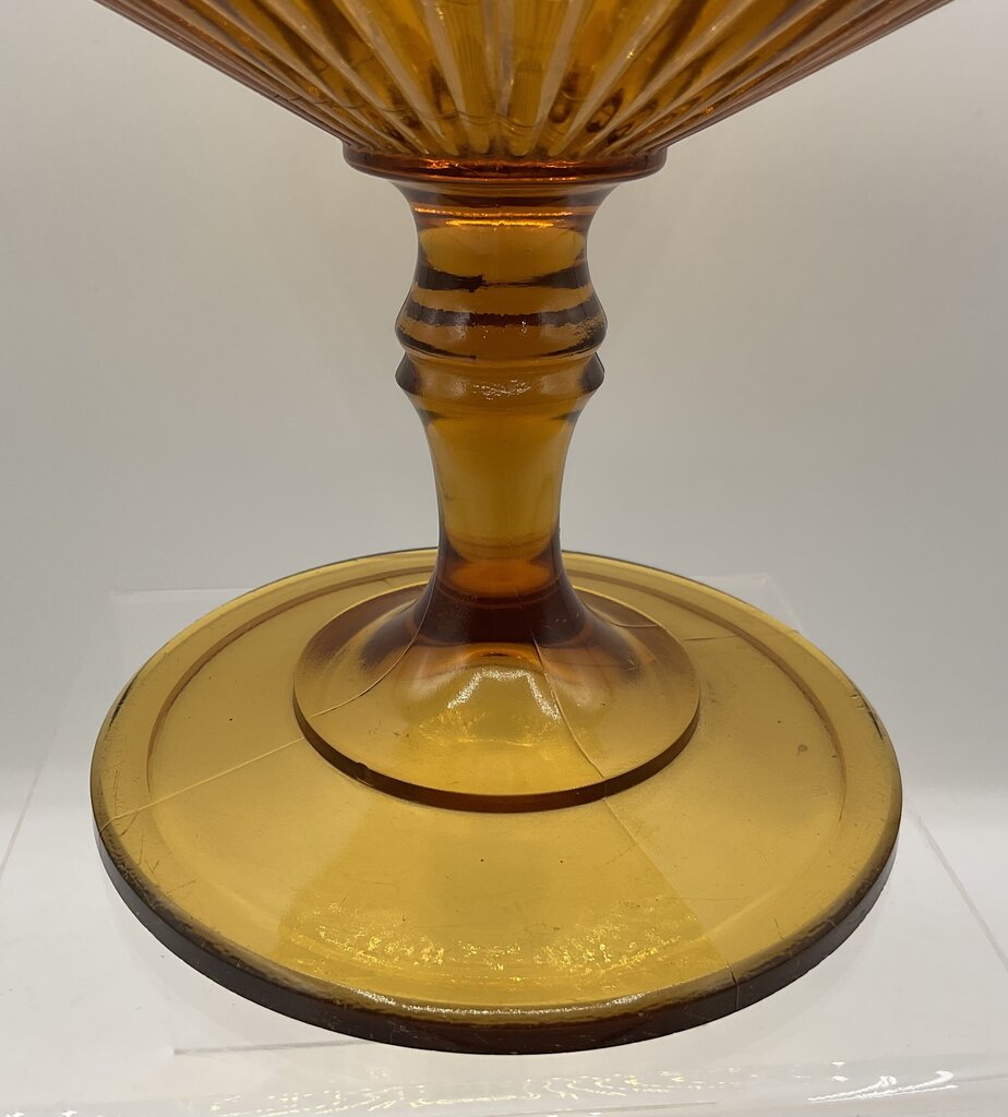 Vintage Amber Glass 7” Footed Compote/Candy Dish /s