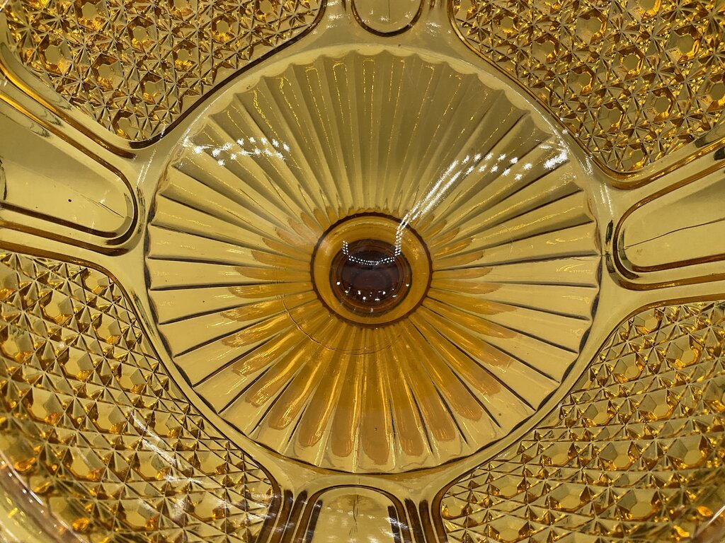 Vintage Amber Glass 7” Footed Compote/Candy Dish /s