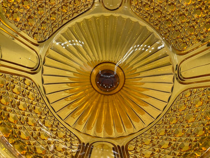 Vintage Amber Glass 7” Footed Compote/Candy Dish /s