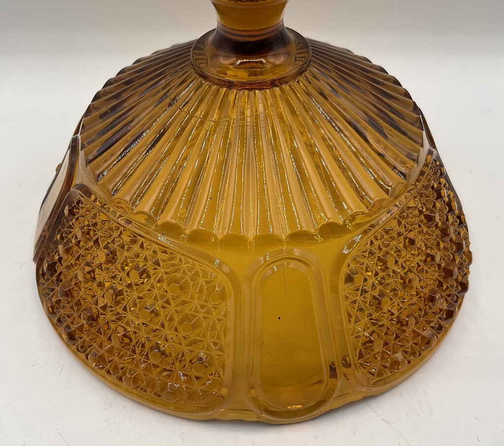 Vintage Amber Glass 7” Footed Compote/Candy Dish /s