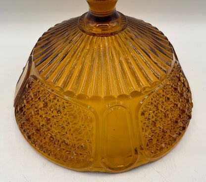 Vintage Amber Glass 7” Footed Compote/Candy Dish /s