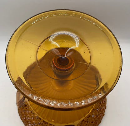 Vintage Amber Glass 7” Footed Compote/Candy Dish /s