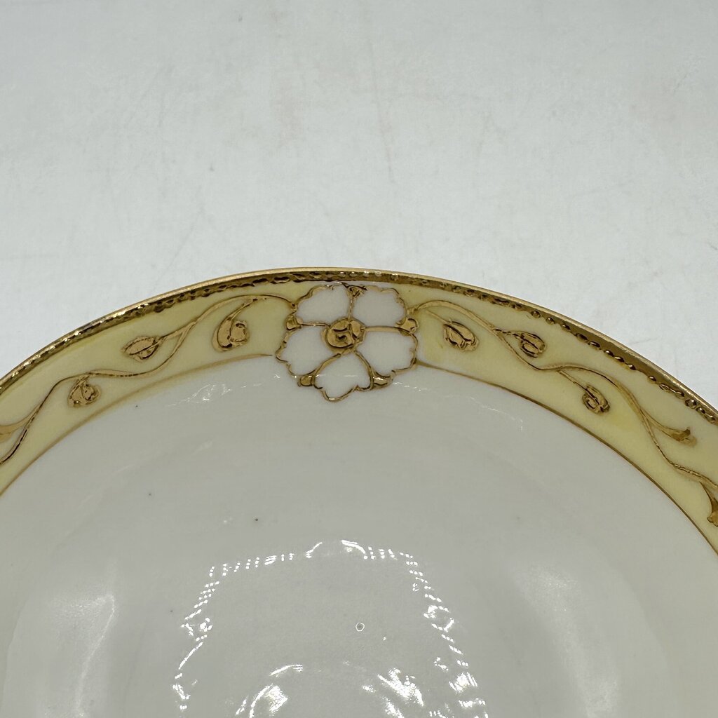 Antique Hand Painted Nippon Whipped Cream Bowl w/Ladle /cb