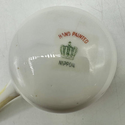Antique Hand Painted Nippon Whipped Cream Bowl w/Ladle /cb