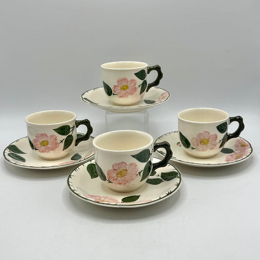 Villeroy & Boch Wild Rose Cup and Saucer Sets Made in Germany Set/4 /cb