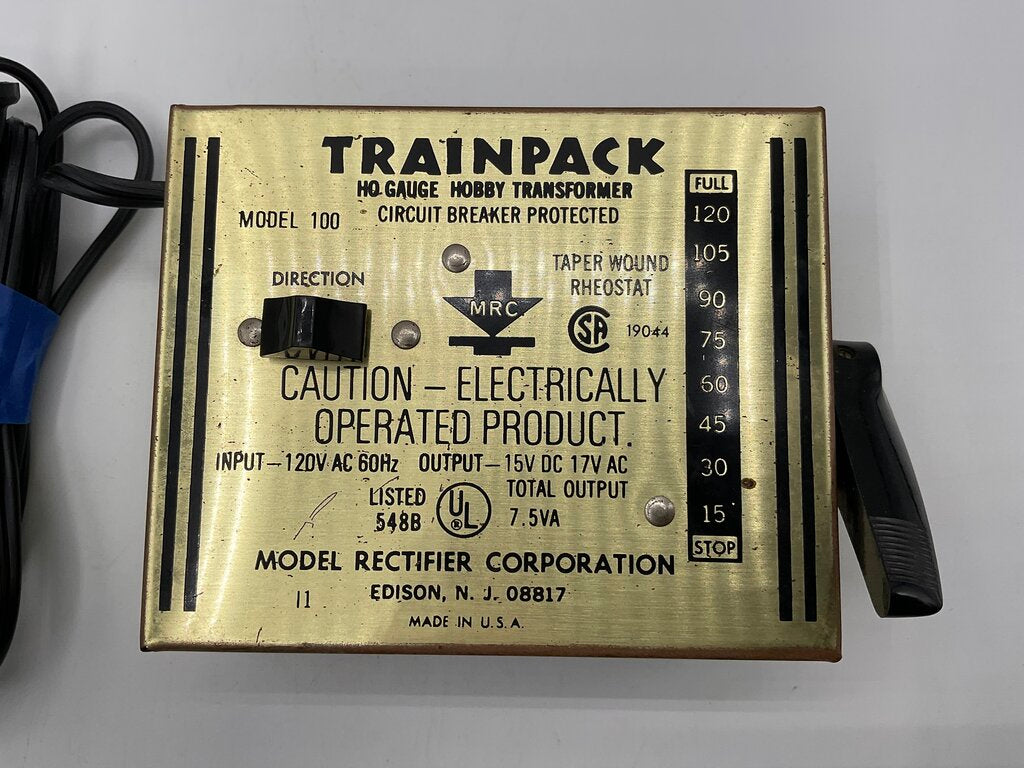 Vintage MRC Trainpack HO Gauge Hobby Transformer Model 100 for Model Trains (Untested) /s