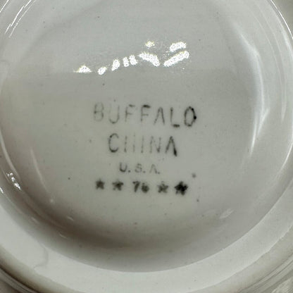 Four Vintage Buffalo China Restaurantware Demitasse & Saucer Sets White Scalloped Rim /cb
