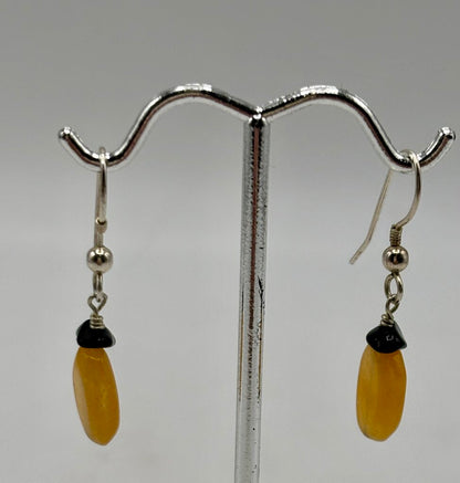 Natural Butterscotch Egg Yolk Amber Silver Pendant & 2 Pair Earrings /j
