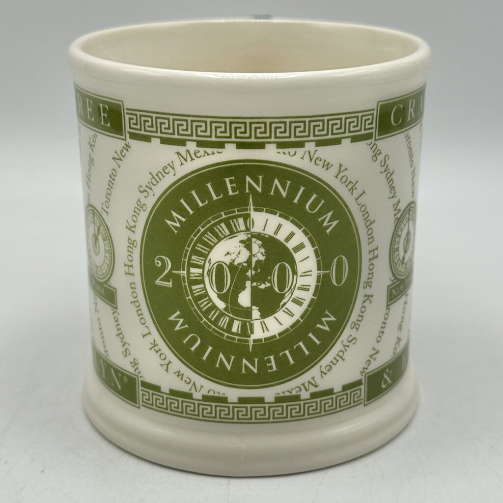 Crabtree & Evelyn Mason’s Ironstone Green 2000 Millennium Mug Unused /cb