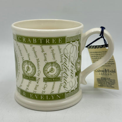 Crabtree & Evelyn Mason’s Ironstone Green 2000 Millennium Mug Unused /cb