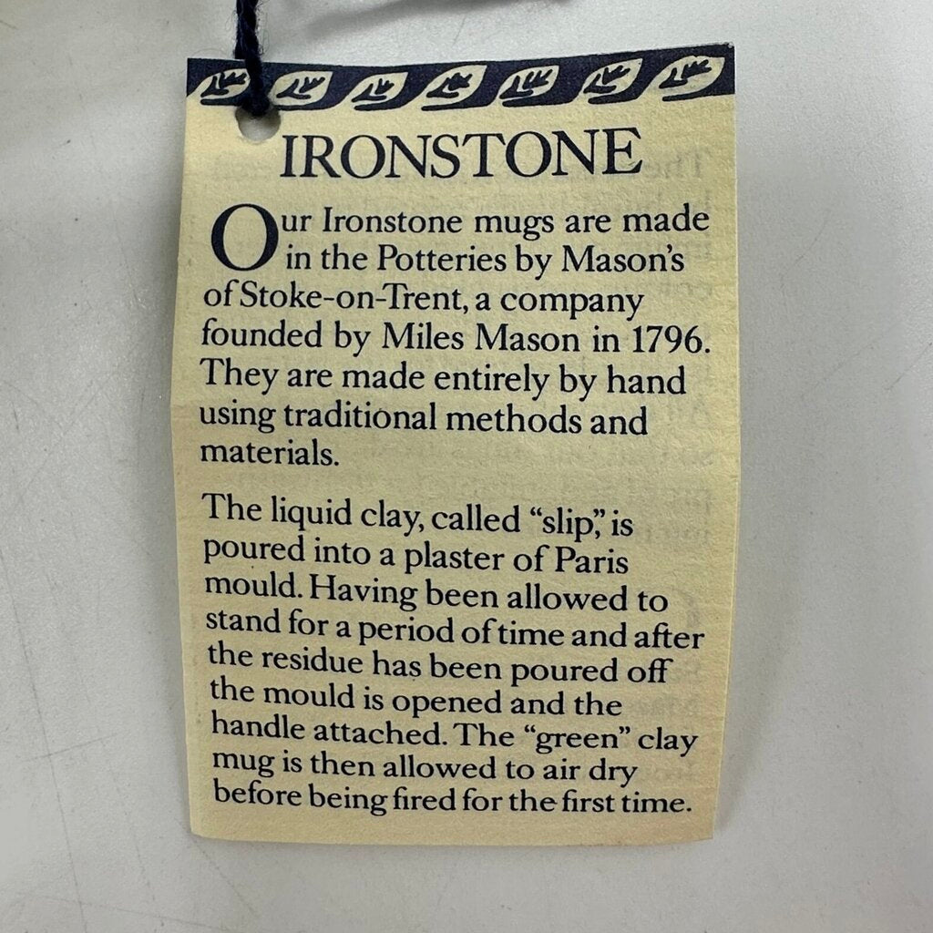 Crabtree & Evelyn Mason’s Ironstone Green 2000 Millennium Mug Unused /cb