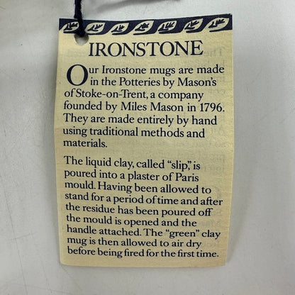 Crabtree & Evelyn Mason’s Ironstone Green 2000 Millennium Mug Unused /cb