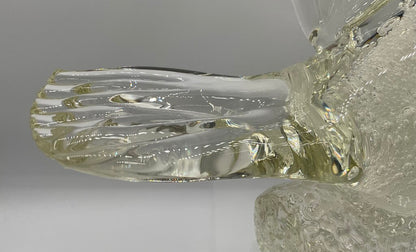 Vintage Clear Murano Glass Dove Perched on Branch Figurine /s