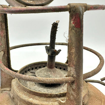 Antique Embury No 40 Traffic Guard Kerosene Lantern-Red Globe-All Original-Rustic /cb