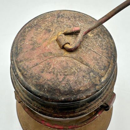 Antique Embury No 40 Traffic Guard Kerosene Lantern-Red Globe-All Original-Rustic /cb