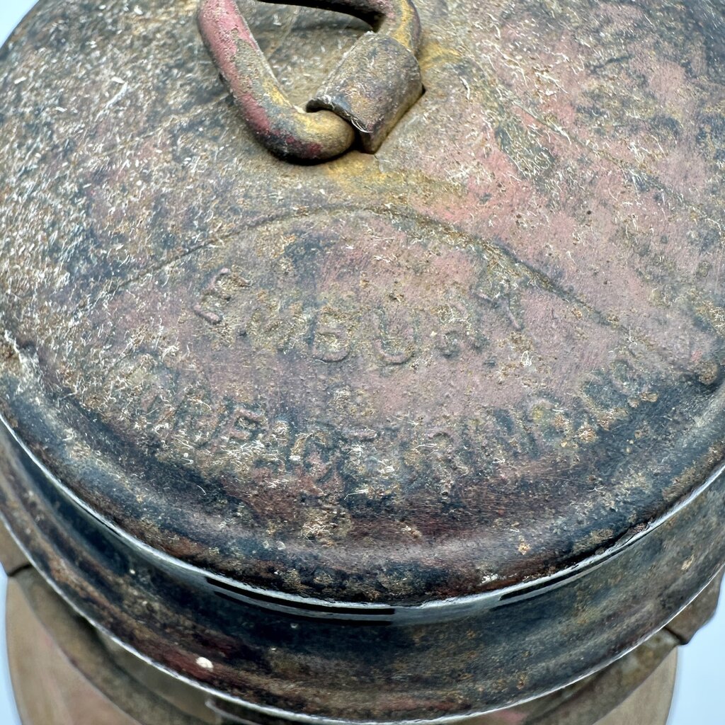 Antique Embury No 40 Traffic Guard Kerosene Lantern-Red Globe-All Original-Rustic /cb