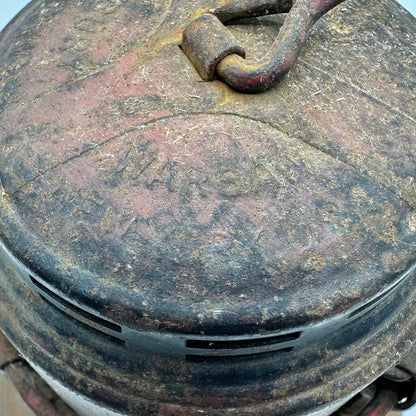 Antique Embury No 40 Traffic Guard Kerosene Lantern-Red Globe-All Original-Rustic /cb