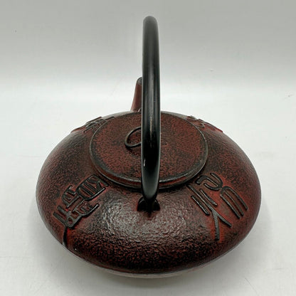 Japanese Cast Iron Tetsubin Teapot Enamel Lined w/Stainless Steel Infuser Red/Black /cb