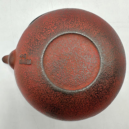 Japanese Cast Iron Tetsubin Teapot Enamel Lined w/Stainless Steel Infuser Red/Black /cb