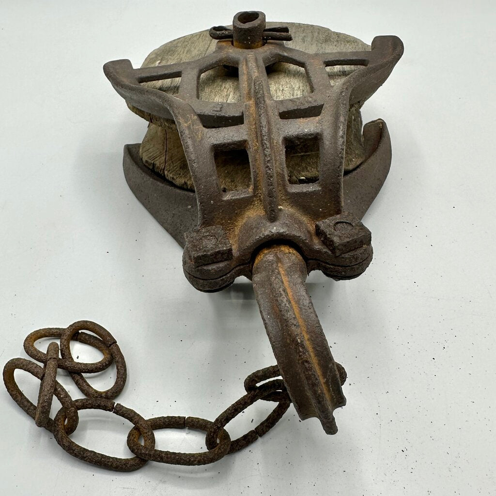Antique Meyers OK 5 Cast Iron Barn Hay Pulley 6” Rustic /cb