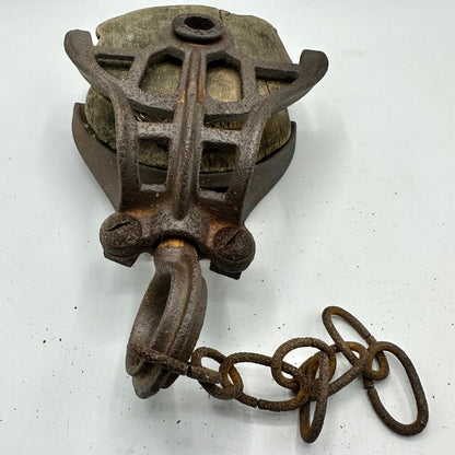 Antique Meyers OK 5 Cast Iron Barn Hay Pulley 6” Rustic /cb