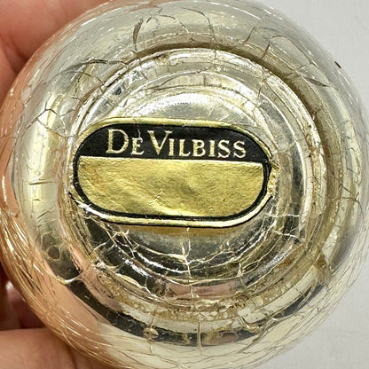 Vintage DeVilbiss Gold Crackle Glass Perfume Bottle Atomizer /cb
