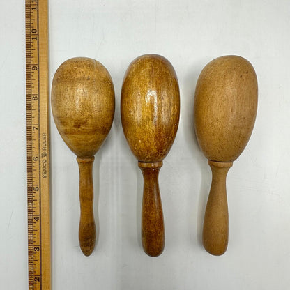 Vintage Set of 3 Wooden Darning Eggs-Wooden Sock and Clothing Repair Tools-Folk Art /cb