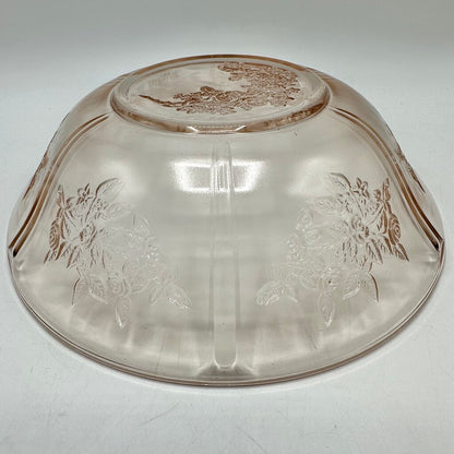 Vintage Federal Glass Sharon Cabbage Rose 8” Pink Depression Glass Bowl /cb