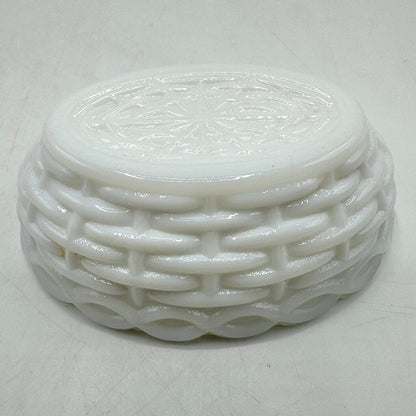Vintage Set Of 2 Small Milk Glass Hen On Nest Dishes Westmoreland & Hazel Atlas /cb