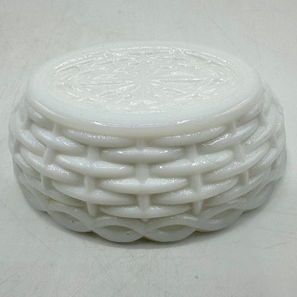 Vintage Set Of 2 Small Milk Glass Hen On Nest Dishes Westmoreland & Hazel Atlas /cb