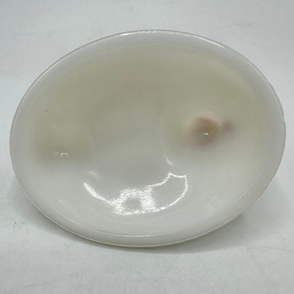 Vintage Set Of 2 Small Milk Glass Hen On Nest Dishes Westmoreland & Hazel Atlas /cb