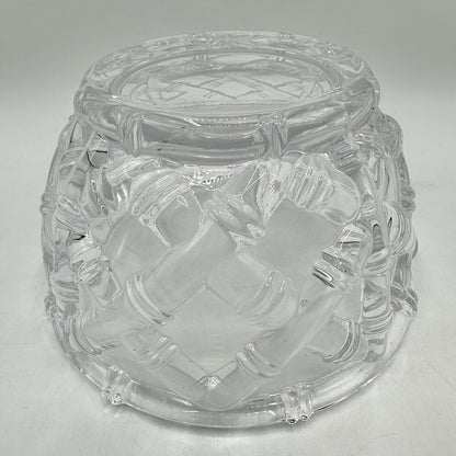 Tiffany & Co Bamboo Lattice 6 Inch Crystal Bowl Made in Germany /cb