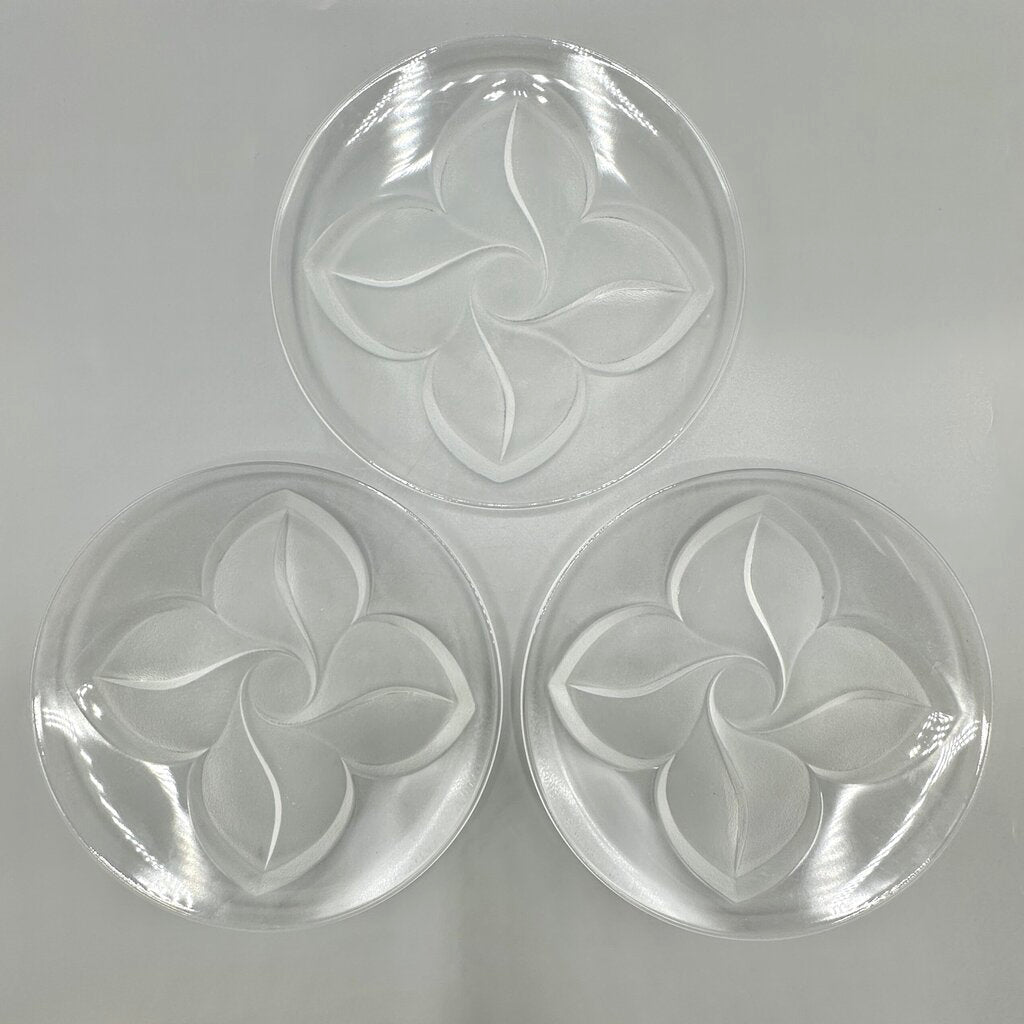 Set Of 6 Cristal J.G. Durand Florence Satine Crystal 7 1/2” Salad/Dessert Plates In Box /cb