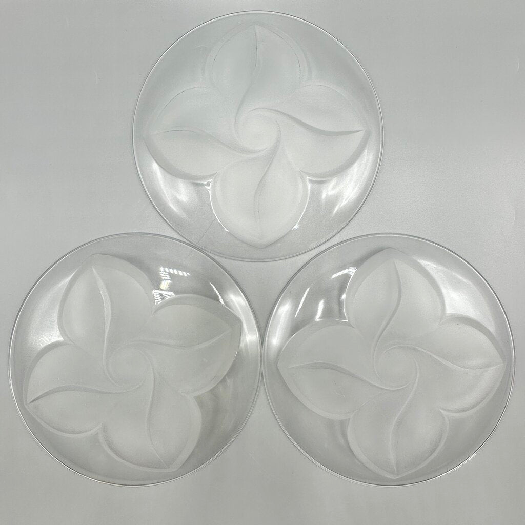 Set Of 6 Cristal J.G. Durand Florence Satine Crystal 7 1/2” Salad/Dessert Plates In Box /cb
