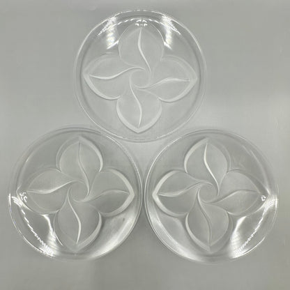 Set Of 6 Cristal J.G. Durand Florence Satine Crystal 7 1/2” Salad/Dessert Plates In Box /cb