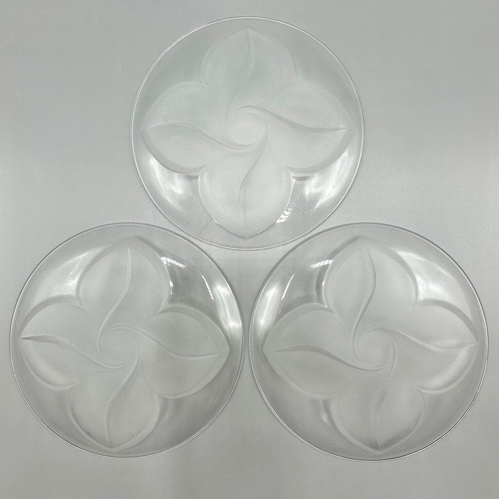 Set Of 6 Cristal J.G. Durand Florence Satine Crystal 7 1/2” Salad/Dessert Plates In Box /cb