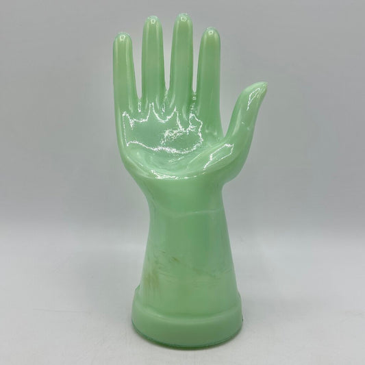 Vintage Jadeite Hand Shaped Ring Jewelry Holder 8 Inches /cb