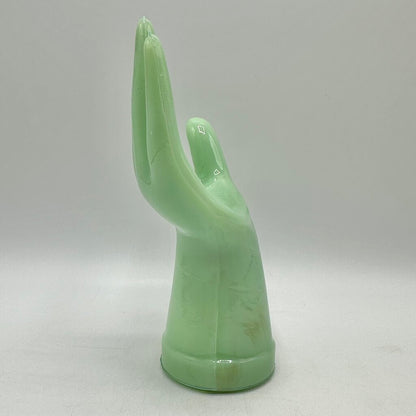 Vintage Jadeite Hand Shaped Ring Jewelry Holder 8 Inches /cb