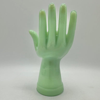 Vintage Jadeite Hand Shaped Ring Jewelry Holder 8 Inches /cb