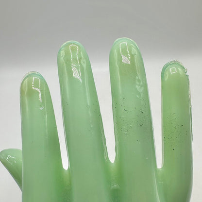Vintage Jadeite Hand Shaped Ring Jewelry Holder 8 Inches /cb