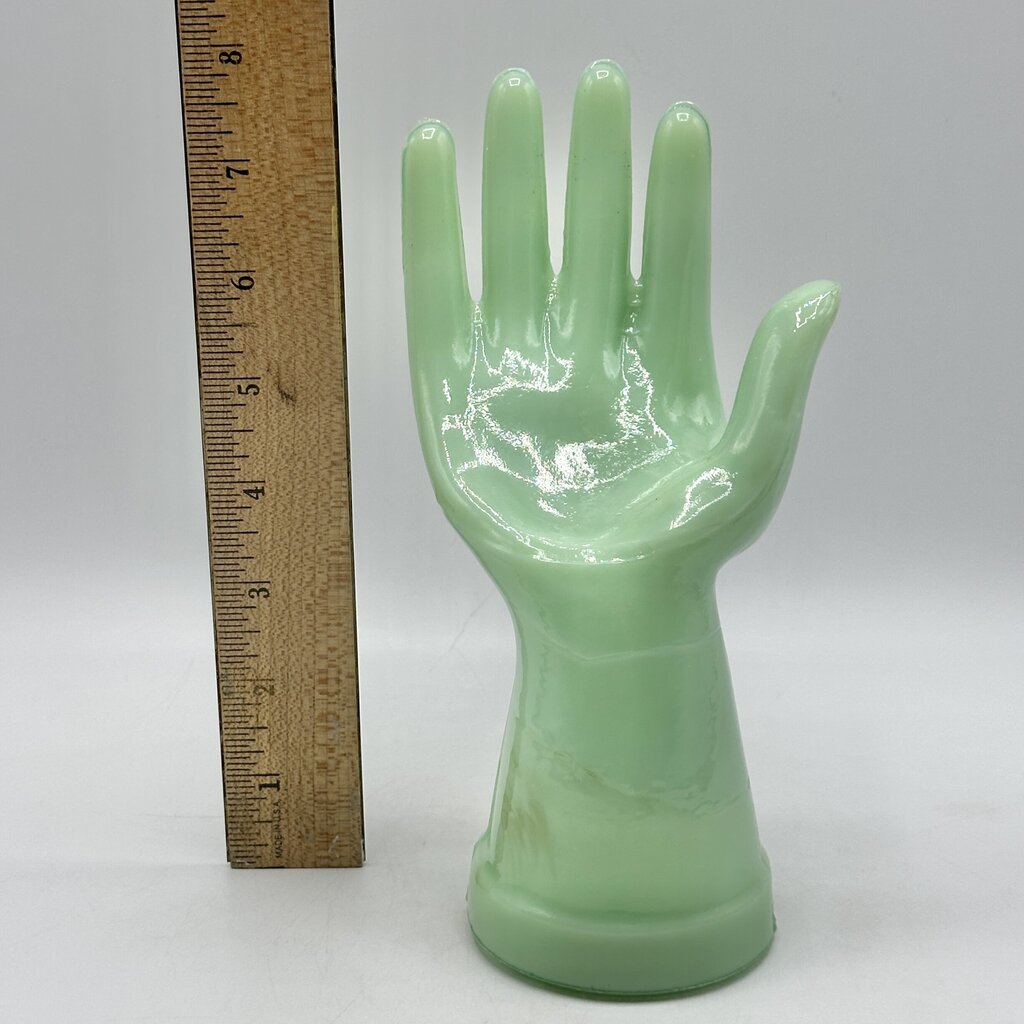 Vintage Jadeite Hand Shaped Ring Jewelry Holder 8 Inches /cb