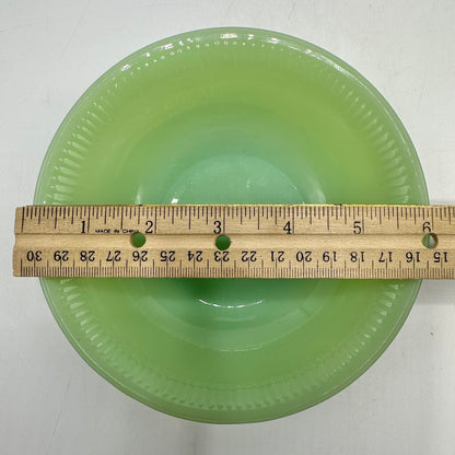 Vintage Set of 2 Anchor Hocking Fire King Oven Ware Jane Ray Jadeite 6” Cereal/Soup Bowls /cb