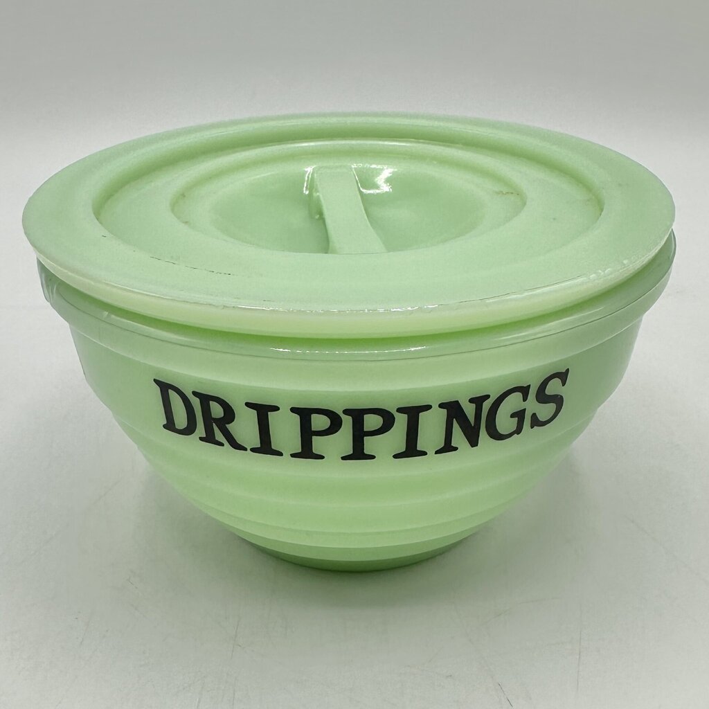 Vintage Mid Century Jadeite Drippings Bowl & Flour Shaker /cb