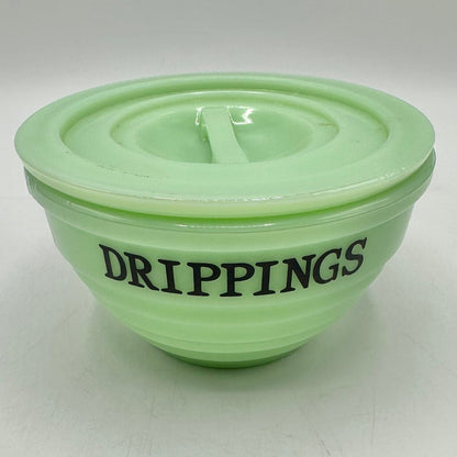 Vintage Mid Century Jadeite Drippings Bowl & Flour Shaker /cb