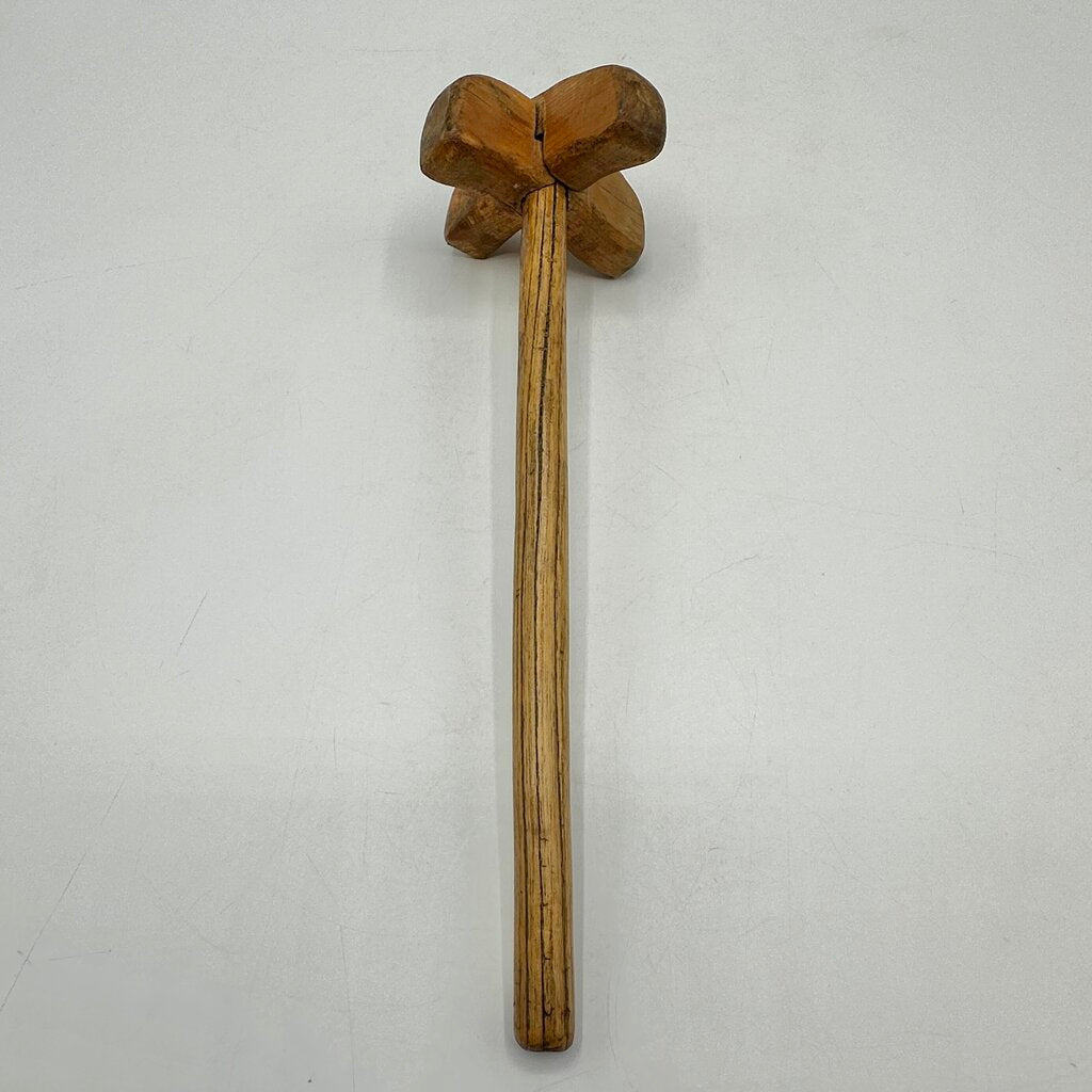 Antique Wooden Potato Masher & Hand Mixer Kitchen Utensils Primitive /cb